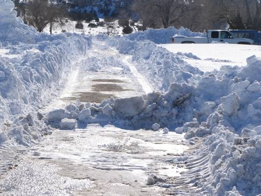 Partially cleared road in Boise City