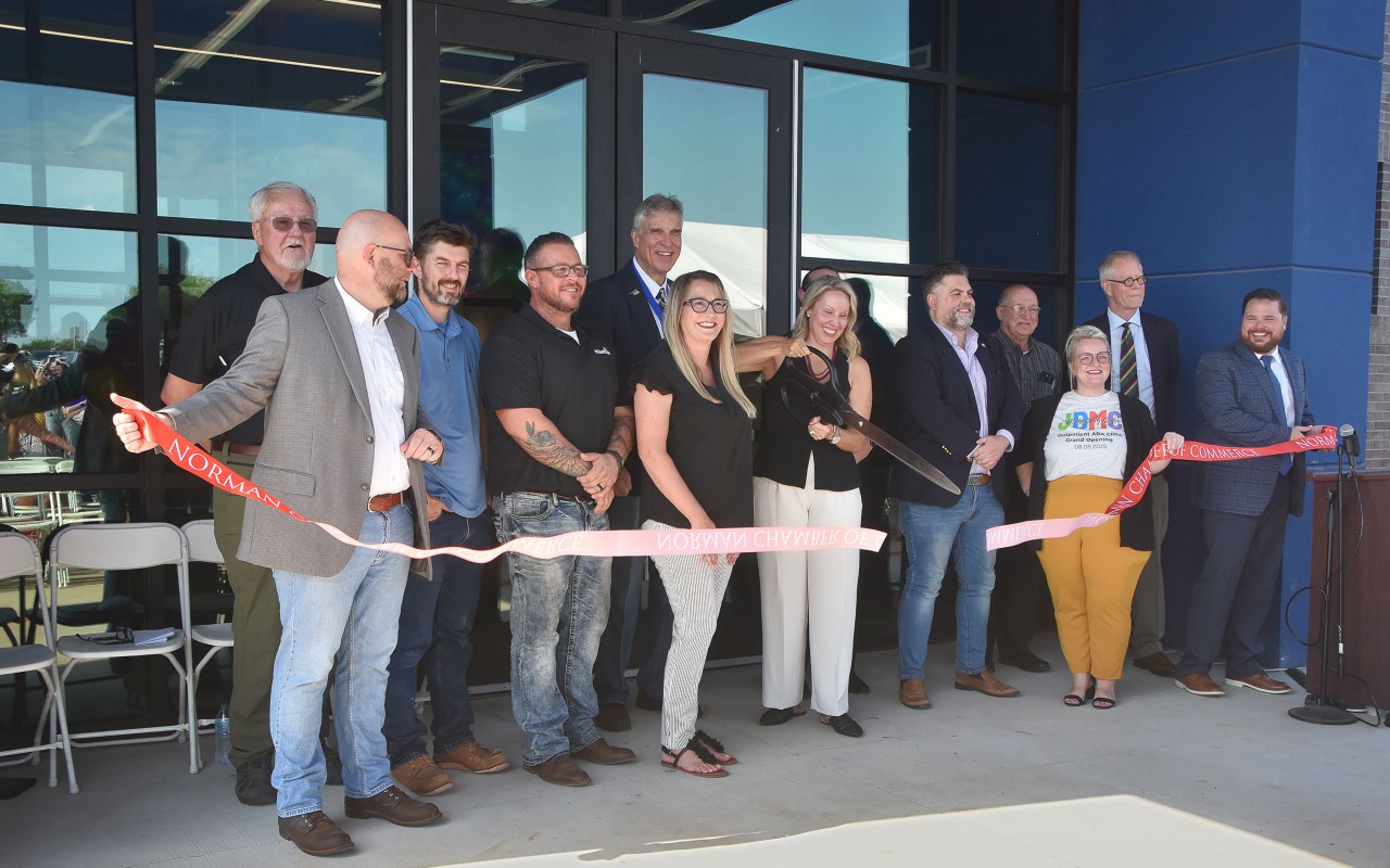 Ceremonial ribbon cutting for JD McCarty ABA clinic