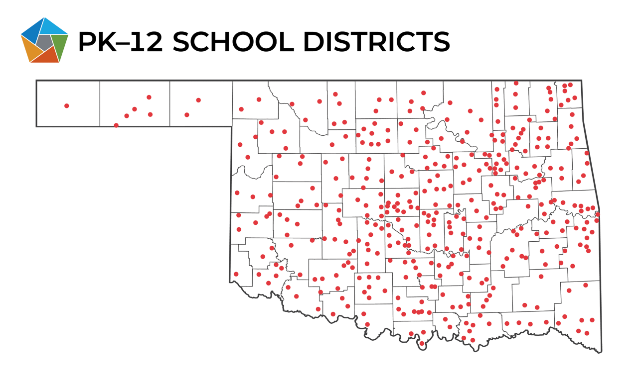 PK-12 district programs map for CareerTech programs.