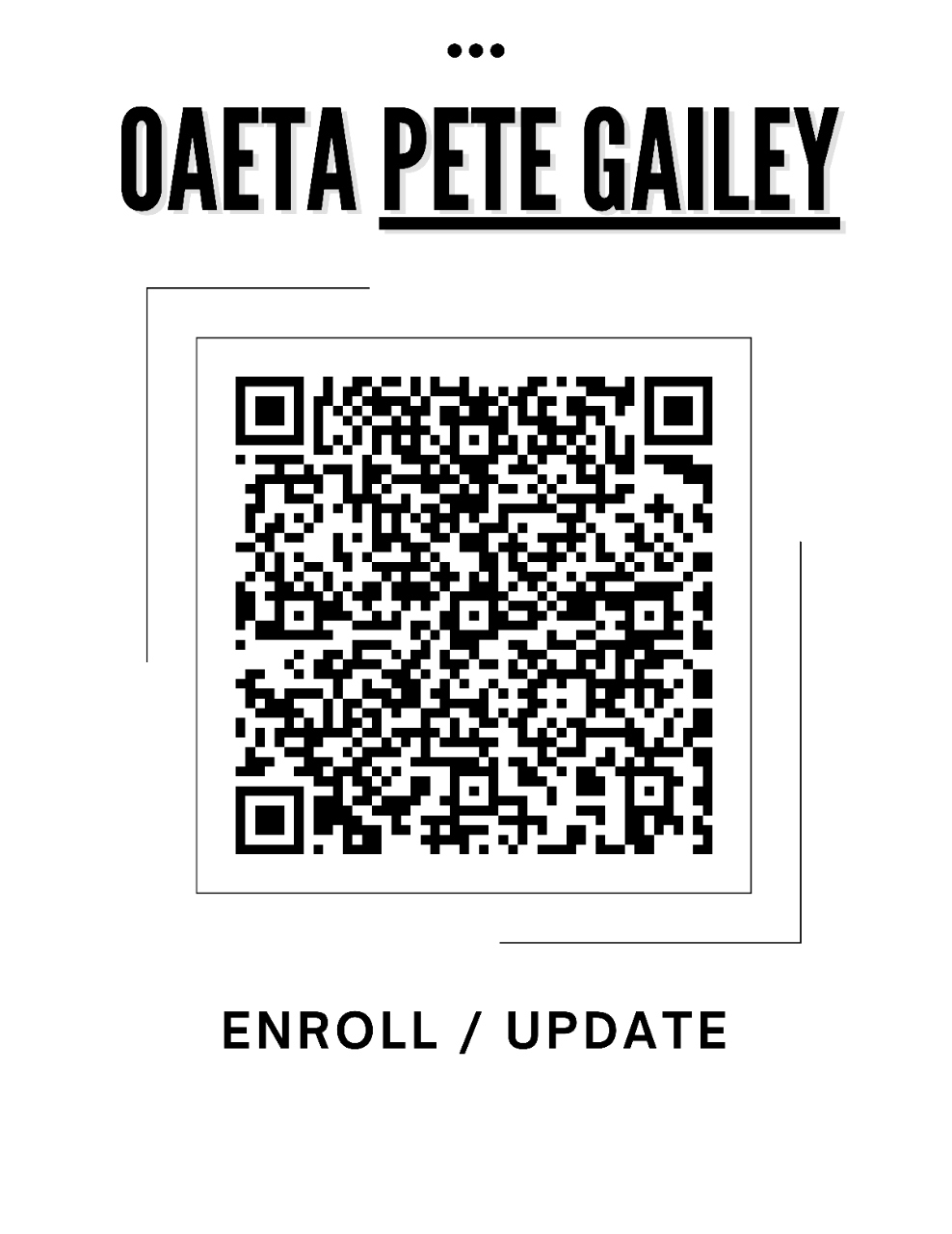 QR Code for the OAETA Pete Gailey Enrollment/Update Form