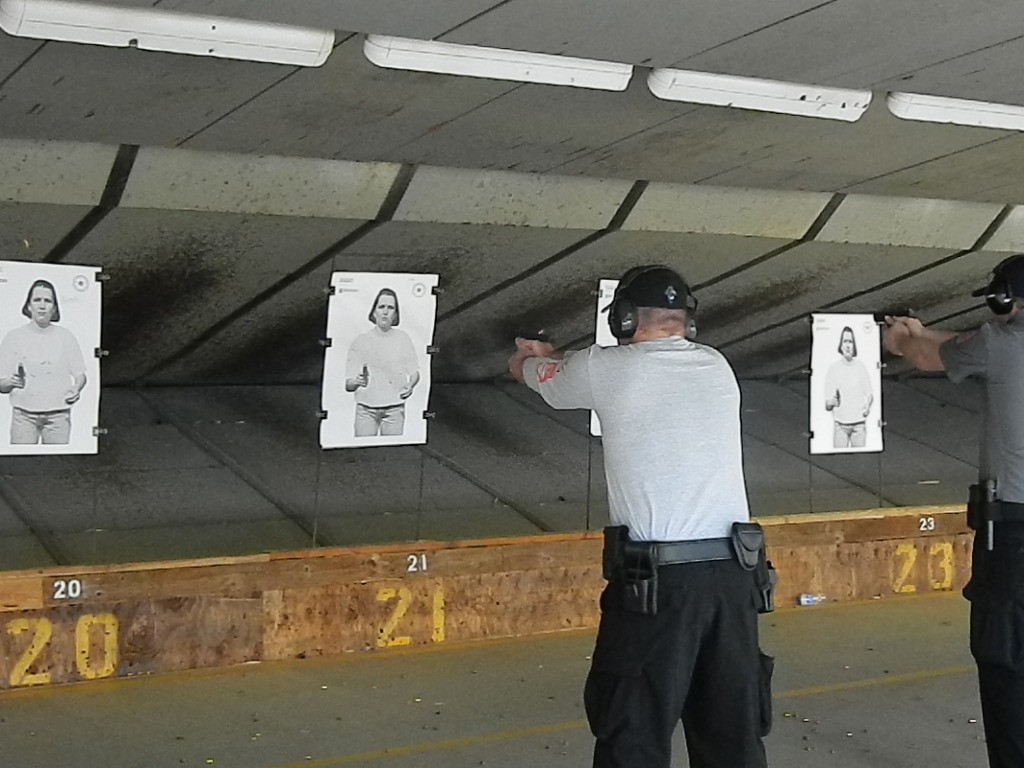 two people on the firearms range