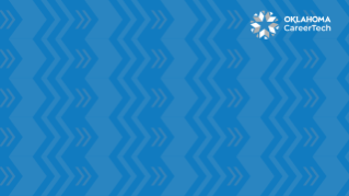 Virtual meeting background in blue with CareerTech logo