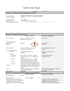 Choice Odor Counteractant SDS