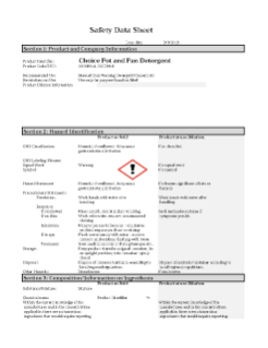 Choice Pot and Pan Detergent SDS