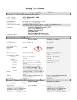 Rinse Dry Aid SDS