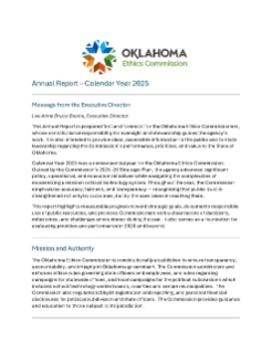 2025 Oklahoma Ethics Commission Annual Report