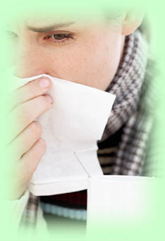 Woman using a tissue sick