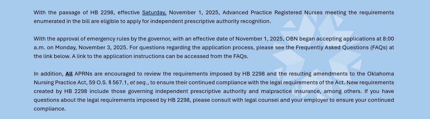 HB 2298 Adoption of Emergency Rules