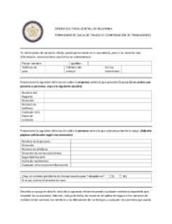 Formulario de Queja de Fraude de Compensación de Trabajadores