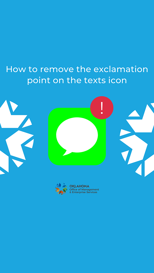 Remove Exclamation Point from Texts Icon