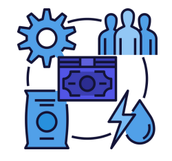 Green chevron pointing down on grey background