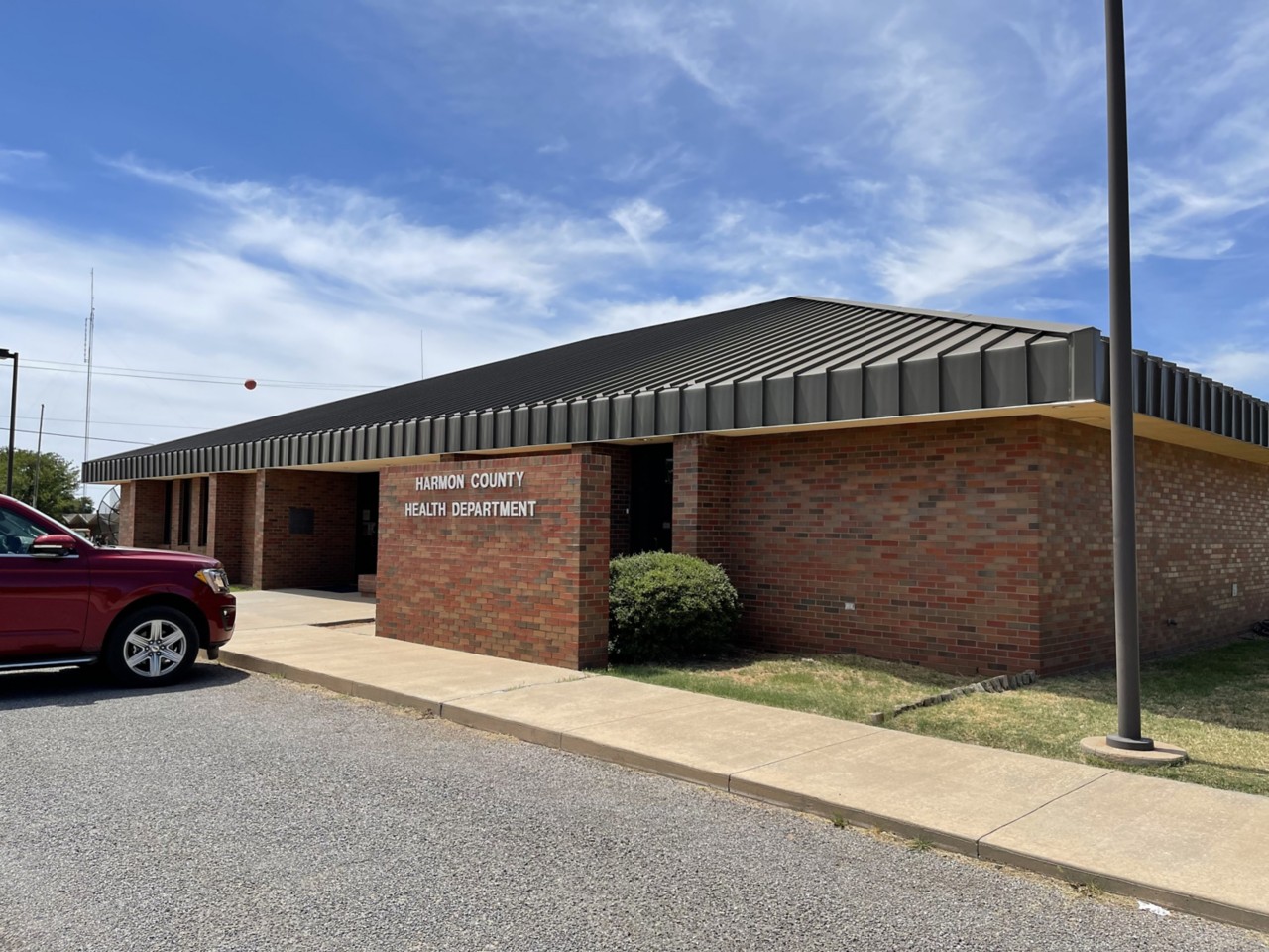 The exterior of the county health department building is seen in this photo. 