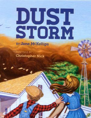 book cover with text, "Dust Storm"