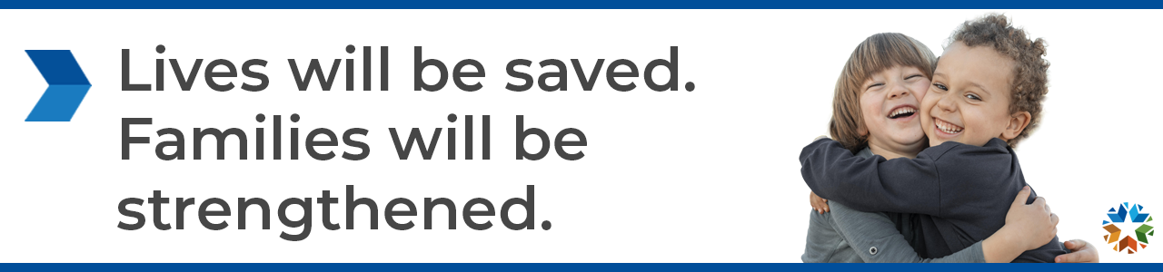 Two kids are pictured hugging as part of the CDRB title bar