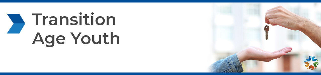 A person hands keys to another person.  Transition Age Youth is a program at OCCY.