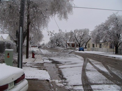 Ice and snow in Texas County