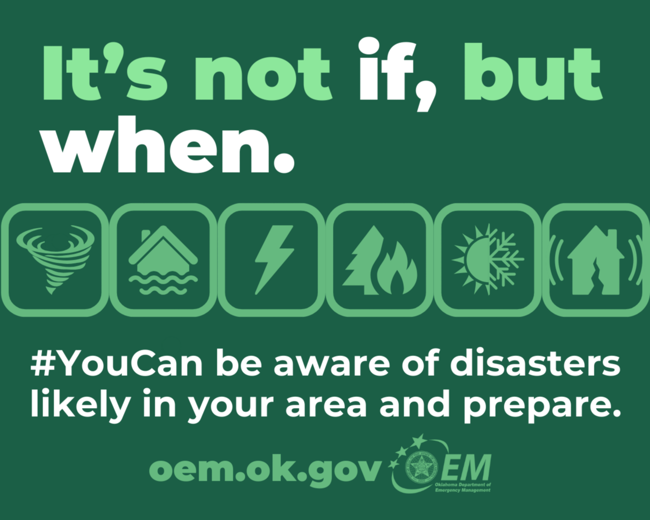 It's not if, but when. #YouCan be aware of disasters likely in your area and prepare. 