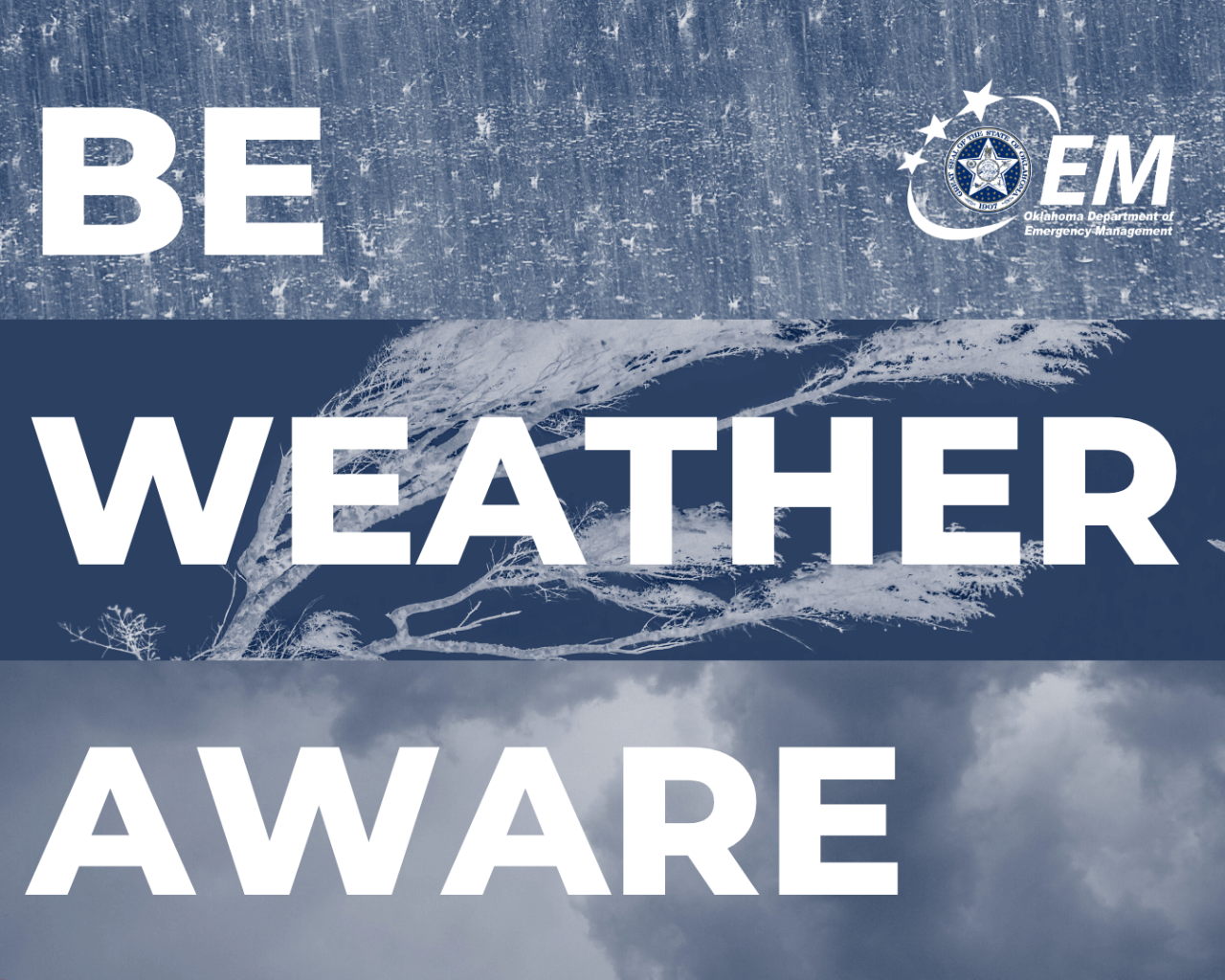 Be Weather Aware. Logo, Oklahoma Department of Emergency Management. 