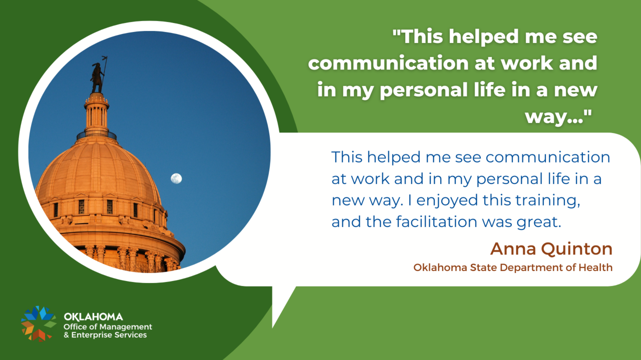 Learning and Development testimonial by Anna Quinton of the Oklahoma State Department of Health.