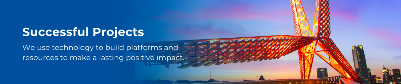 Successful Projects: we use technology to build platforms and resources to make a lasting positive imapact.