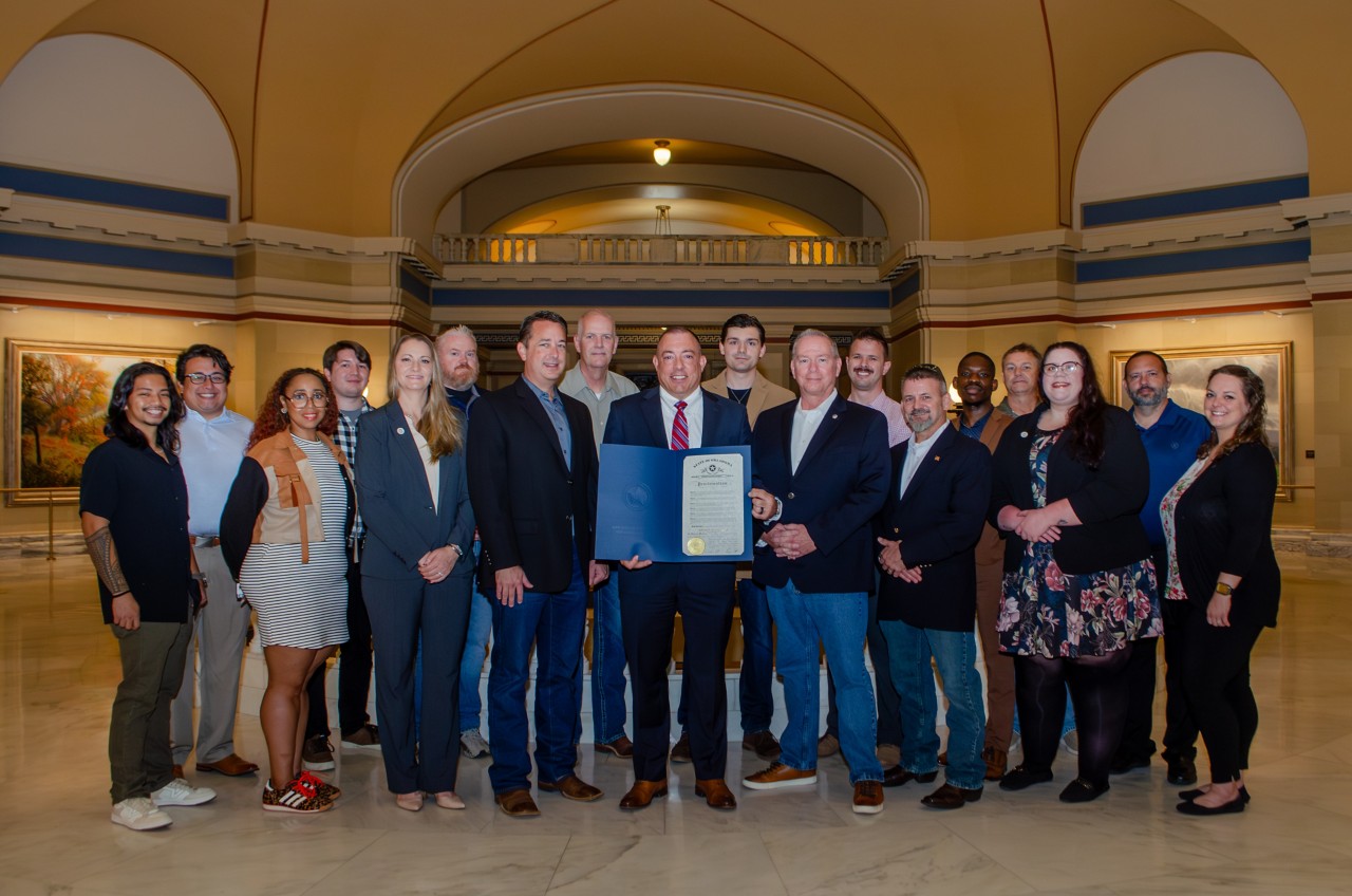 group of people in the oklahoma state capitol that participated in Cybersecurity Awareness Month
