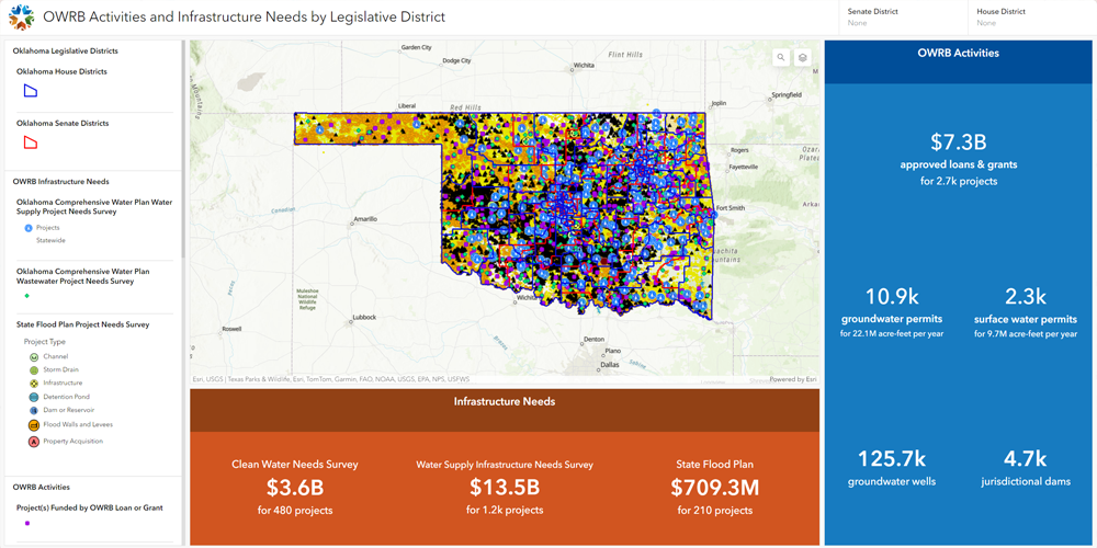OWRB Activities and Infrastructure Needs by Legislative District