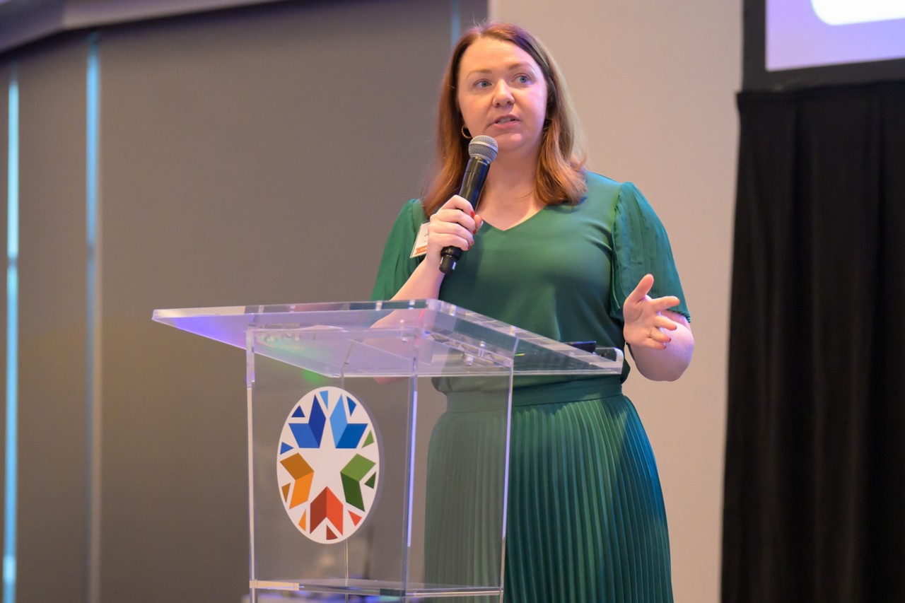 Christina Chicoraske, director of OMES Training and Learning, speaks ay the business matchup.