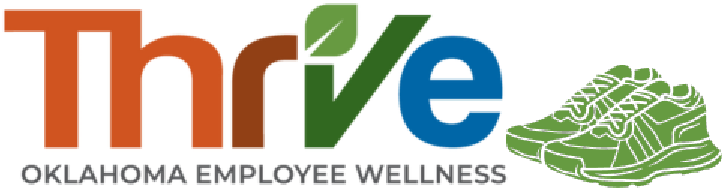 state walking club logo with text, thrive oklahoma employee wellness